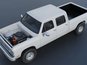 Dodge Ram W350 Crew Cab 1985 3D Print Model