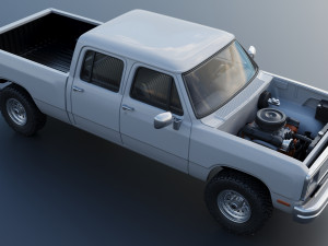 Dodge Ram W350 Crew Cab 1985 Modelo de Impressão 3D