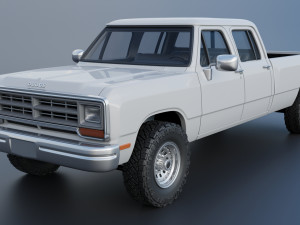 Dodge Ram W350 Crew Cab 1985 Modelo de Impressão 3D