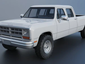 Dodge Ram W350 Crew Cab 1985 3D Print Model