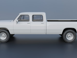 Dodge Ram W350 Crew Cab 1985 Modelo de Impressão 3D