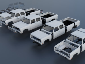 Dodge Ram W350 Crew Cab 1985 Modelo de Impressão 3D