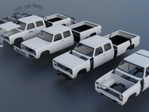 Dodge Ram W350 Crew Cab 1985 3D Print Model