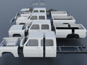 Dodge Ram W350 Crew Cab 1985 Modelo de Impressão 3D
