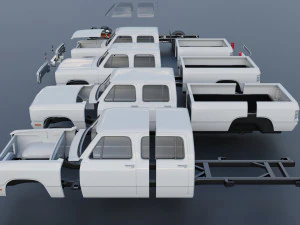 Dodge Ram W350 Crew Cab 1985 3D Print Model