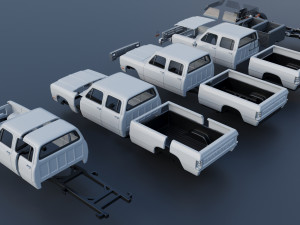 Dodge Ram W350 Crew Cab 1985 Modelo de Impressão 3D