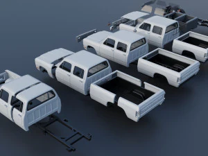 Dodge Ram W350 Crew Cab 1985 3D Print Model