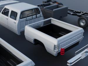 Dodge Ram W350 Crew Cab 1985 Modelo de Impressão 3D