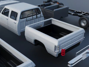 Dodge Ram W350 Crew Cab 1985 3D Print Model