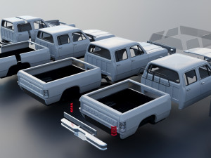 Dodge Ram W350 Crew Cab 1985 Modelo de Impressão 3D