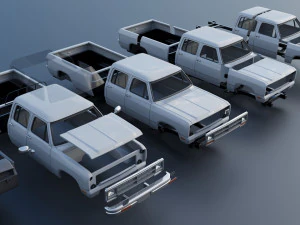Dodge Ram W350 Crew Cab 1985 3D Print Model