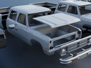 Dodge Ram W350 Crew Cab 1985 3D Print Model
