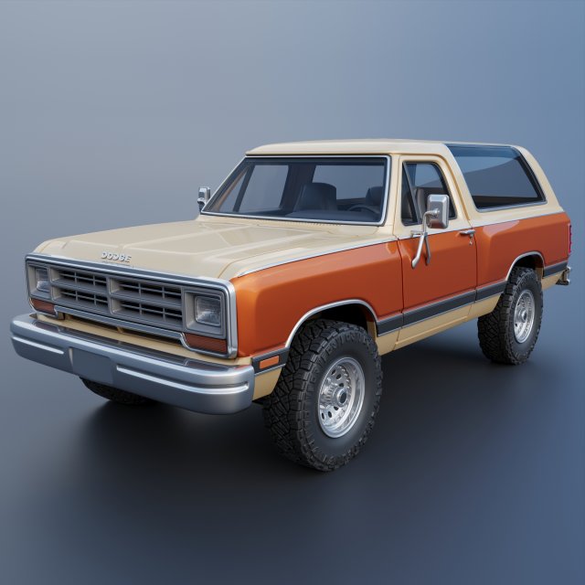 Dodge Ramcharger 1987 3D 프린트 모델 .c4d .max .obj .3ds .fbx .stl .blend 