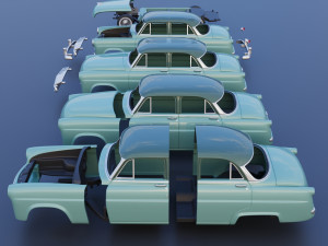 Hudson Jet 4 Door 1953 Model Cetak 3D