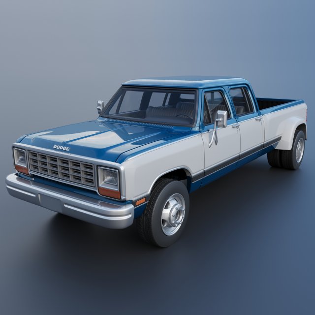 Dodge Ram W350 Crew Cab Dually 1983 3D 打印模型 .c4d .max .obj .3ds .fbx .stl .blend 