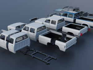 Dodge Ram W350 Crew Cab Dually 1983 3D 打印模型