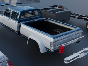 Dodge Ram W350 Crew Cab Dually 1983 3D 打印模型