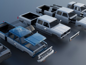 Dodge Ram W350 Crew Cab Dually 1983 3D 打印模型