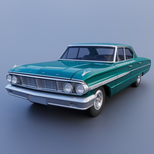 Galaxie 500 XL 4-Door 1964 3D प्रिंट मॉडल .c4d .max .obj .3ds .fbx .stl .blend 