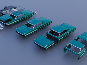 Galaxie 500 XL 4-Door 1964 3D प्रिंट मॉडल