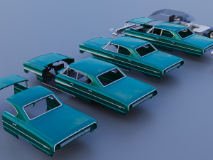 Galaxie 500 XL 4-Door 1964 3D प्रिंट मॉडल