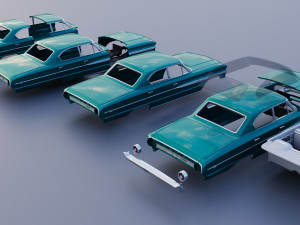 Galaxie 500 XL 4-Door 1964 3D प्रिंट मॉडल