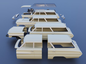 Country Sedan Station Wagon Modello di stampa 3D