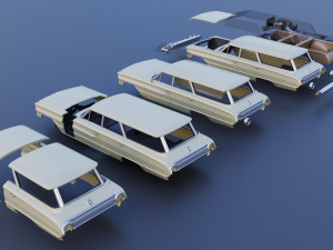 Country Sedan Station Wagon Modello di stampa 3D