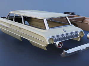 Country Sedan Station Wagon Modello di stampa 3D
