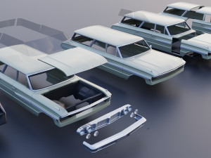 Country Sedan Station Wagon Modello di stampa 3D