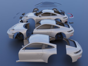 Porsche 911 GT3 Touring 3D Print Model
