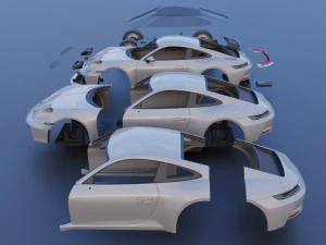 Porsche 911 GT3 Touring 3D Print Model