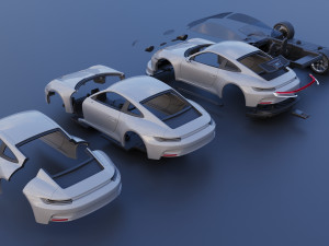 Porsche 911 GT3 Touring 3D Print Model