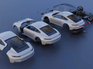 Porsche 911 GT3 Touring 3D Print Model