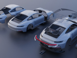 Porsche 911 GT3 Touring 3D Print Model