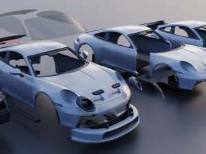Porsche 911 GT3 Touring 3D Print Model