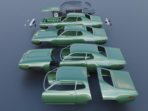 Plymouth Satellite 1971 Modelo de Impressão 3D