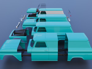 Chevrolet Panel Truck 1965 Modèles 3D en vedette