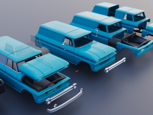 Chevrolet Panel Truck 1965 Modèles 3D en vedette