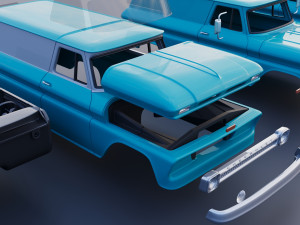 Chevrolet Panel Truck 1965 Modèles 3D en vedette