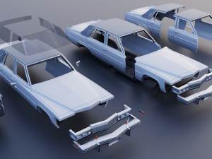 Cadillac FLeetwood Brougham 1979 Modelo de Impressão 3D