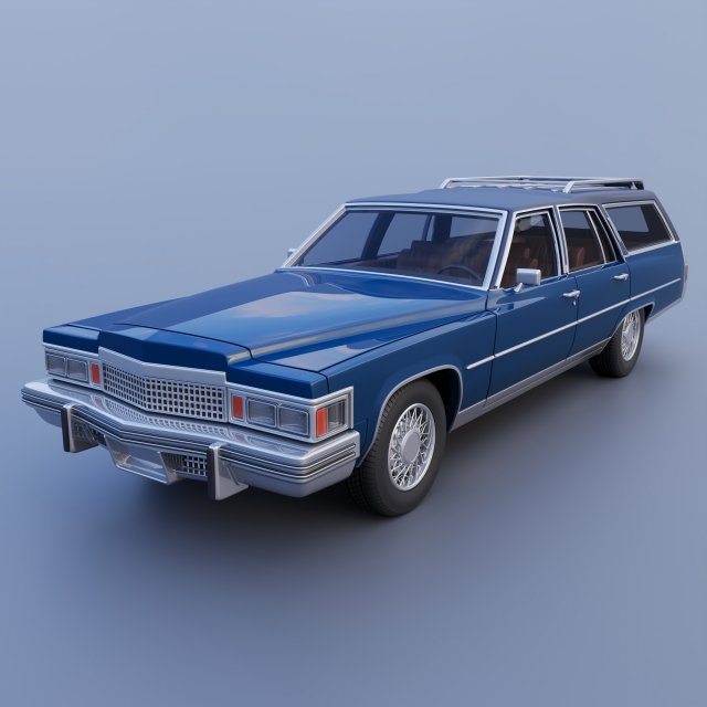 Cadillac Fleetwood Brougham Station Wagon 1979 3D Print Model .c4d .max .obj .3ds .fbx .stl .blend 