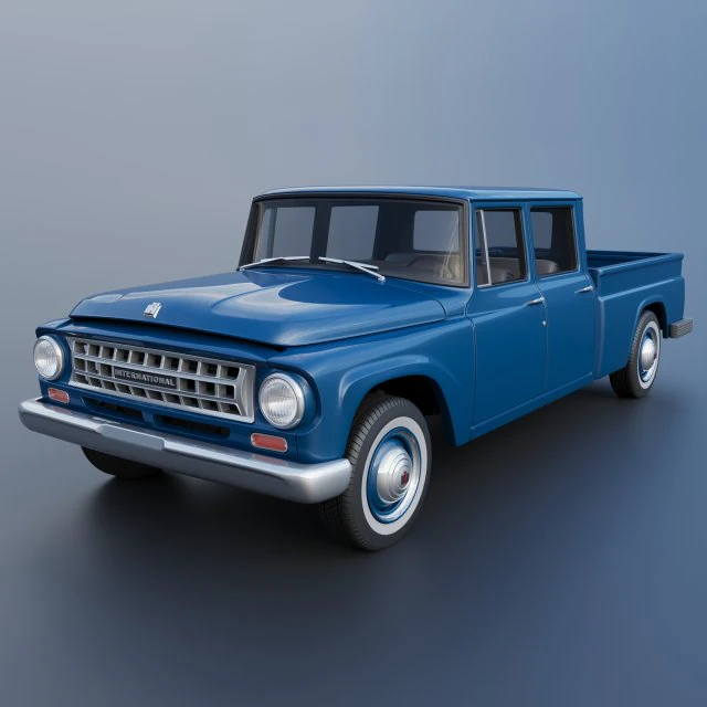 International Pickup Crew Cab 1964 3D Print Model .c4d .max .obj .3ds .fbx .stl .blend 