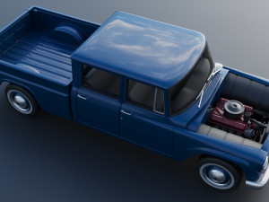 International Pickup Crew Cab 1964 3D-printmodel