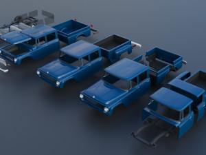 International Pickup Crew Cab 1964 3D-printmodel