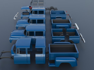 International Pickup Crew Cab 1964 3D-printmodel