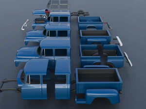 International Pickup Crew Cab 1964 3D Print Model