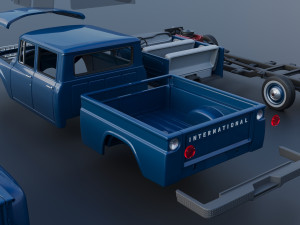 International Pickup Crew Cab 1964 3D-printmodel