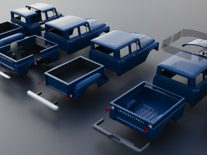 International Pickup Crew Cab 1964 3D-printmodel