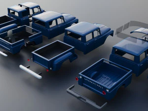 International Pickup Crew Cab 1964 3D Print Model